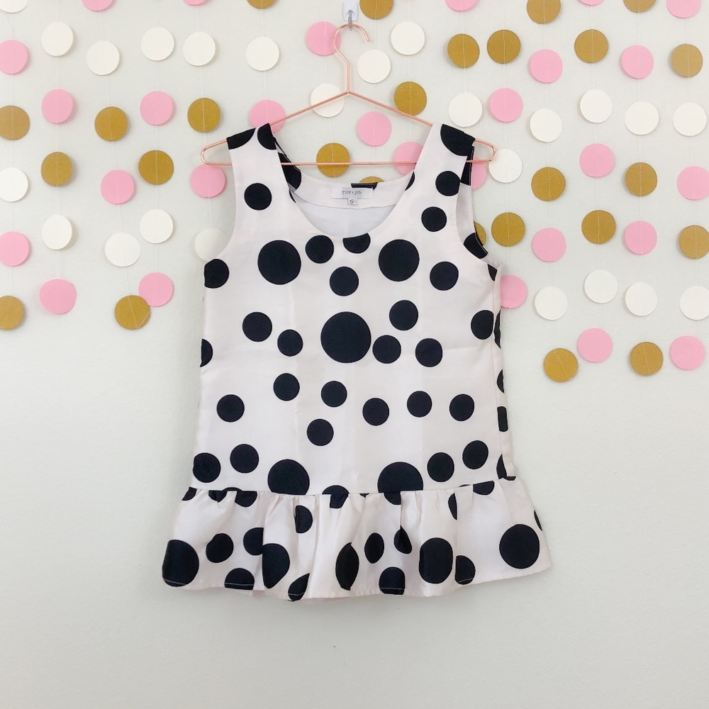 T&J Designs Polka Dot Peplum Top